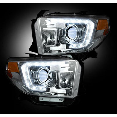 2014-21 Tundra Projector headlight, Clear/Chrome