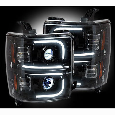 2015-19 Silverado 2500/3500 Projector Headlights, Smoked/Black.