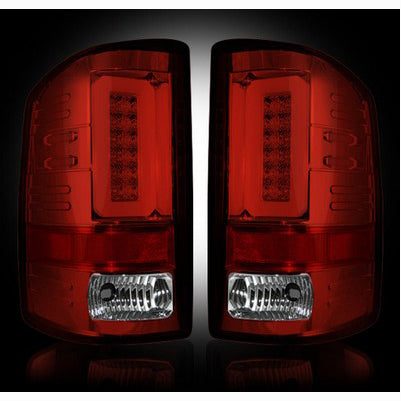 2016-18 GMC Sierra 1500, 2016-19 2500/3500 OLED Taillights, Dark Red Smoked Lens