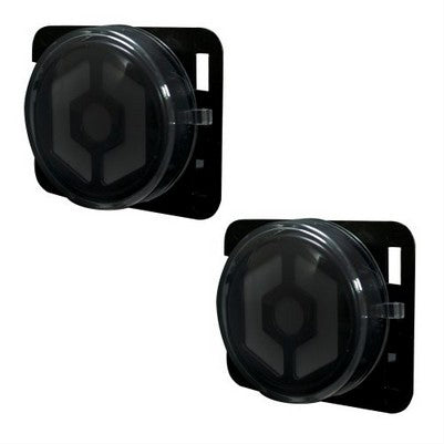 2007-17 JK Wrangler Round Front Fender Lenses with White Hexagon-Shaped OLED Design , Smoked Lens