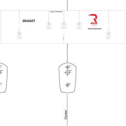 Template for Installing Cab Roof Lights - Part # 264342 Series
