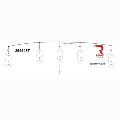 Template for Installing Cab Roof Lights - Part # 264345 Series