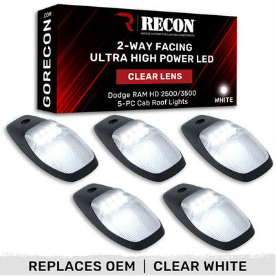 2019-24 Ram 2500/3500 (5-Piece Set) Clear Cab Roof Light with clear Lens