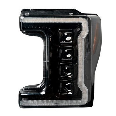 2017-19 Superduty LED High/Low Beam Projector headlights with OE LED DRL and Scanning Signal lights, Black (Only fits trucks with OE Halogen headlights)