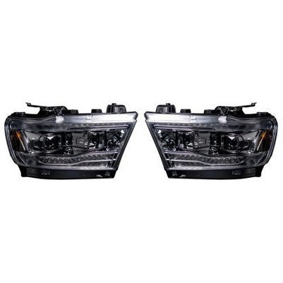 2019-24 Ram 1500 LED HI & LOW BEAM PROJECTOR HEADLIGHTS, Clear/Chrome