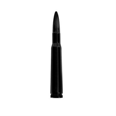 .50 Cal Bullet Shaped Aluminum 5 inch Antenna, BLACK
