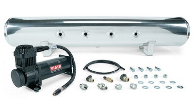 5 Gal. Polished Tank w/ Viair 444c black compressor, 1/4 inch & 3/8 inch fittings and tank mounting hardware