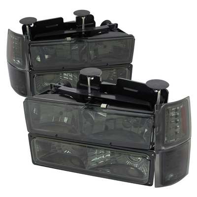 1994-98 Chevrolet C10 Smoked Euro Headlights With Bumper And Corner Light. Do not fit GMC
