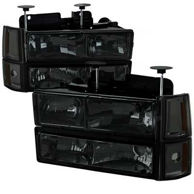 1994-98 GMC Sierra Euro Headlight With Corner Lights And Bumper Lights Smoke