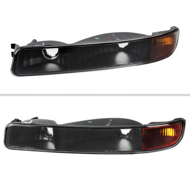 1999-07 GMC Sierra 00-06 Gmc Yukon/ Yukon Xl Oe Style Bumper Lights Matte Black Housing And Clear Lens - Uses Stock Bulbs - Not Compatible Denali Models