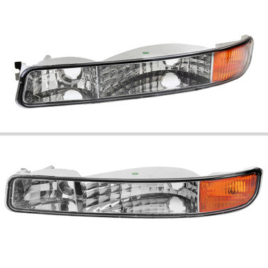 1999-07 GMC Sierra 00-06 Gmc Yukon/ Yukon Xl Oe Style Bumper Lights Chrome Housing And Clear Lens - Uses Stock Bulbs - Not Compatible Denali Models