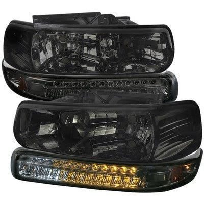 1999-02 Chevrolet Silverado Headlight With Led Signal Light Combo Smoke