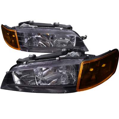1994-97 Honda Accord Crystal Housing Headlight 1 Piece Black Housing