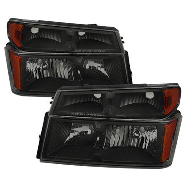2004-12 Chevrolet Colorado Chevy Colado Gmc Canyon H.L+Parking/Signal Lights-Blk Housing Smk Lens