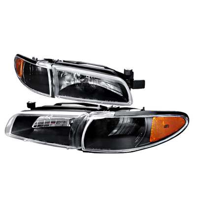 1997-03 Pontiac Grand Prix Crystal Housing Headlights Black