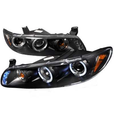 1997-03 Pontiac Grand Prix Dual Halo LED Projector Headlights Black
