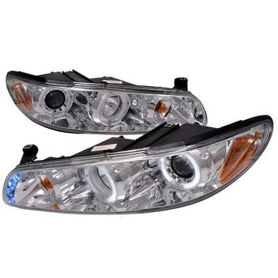 1997-03 Pontiac Grand Prix Dual Halo LED Projector Headlights w/Amber Reflectors
