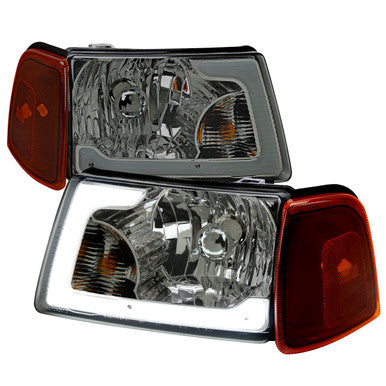 2001-11 Ford Ranger Led Bar Headlight Corner Light Combo Chrome Housing And Smoked Lens - Uses Stock Bulbs
