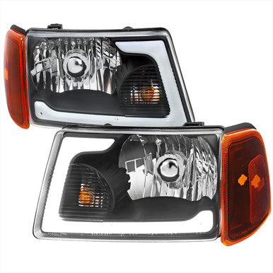 2001-11 Ford Ranger Led Bar Headlight Corner Light Combo Matte Black Housing And Clear Lens - Uses Stock Bulbs