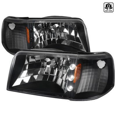 1993-97 Ford Ranger Headlights With Led- Black