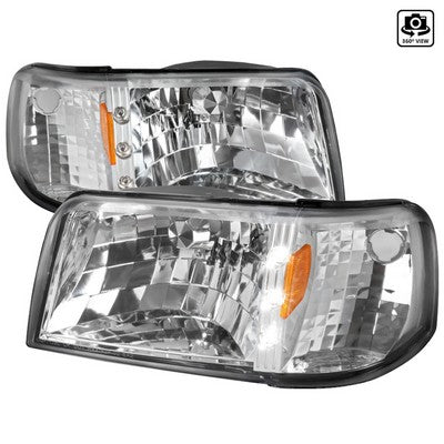 1993-97 Ford Ranger Headlights With Led- Chrome