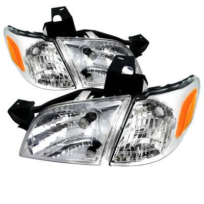 1997-03 Chevy Venture 1PC Chrome Headlights + Corner Lights