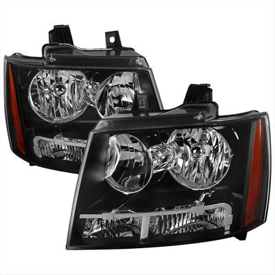 2007-13 Chevrolet Avalanche Crystal Housing Headlights Black