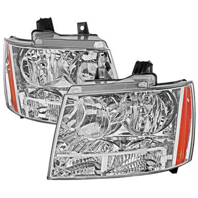 2007-13 Chevrolet Avalanche Crystal Housing Headlights Chrome