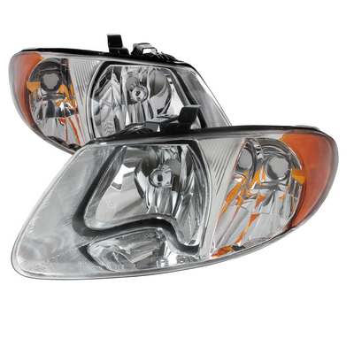 2001-07 Dodge Caravan Euro Headlights Chrome Housing
