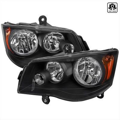 2011-18 Dodge Caravan Headlights- Black