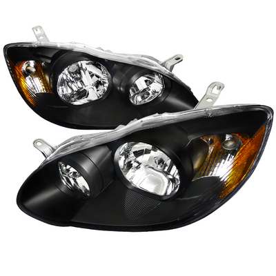 2003-08 Toyota Corolla Euro Headlights, Black