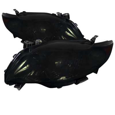 2009-10 Toyota Corolla Euro Headlight Smoked Lens Chrome Housing