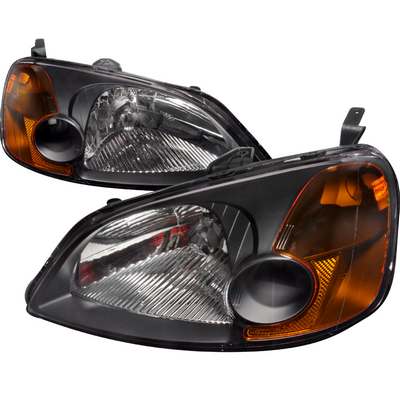 2001-03 Civic Crystal Housing Headlights Black