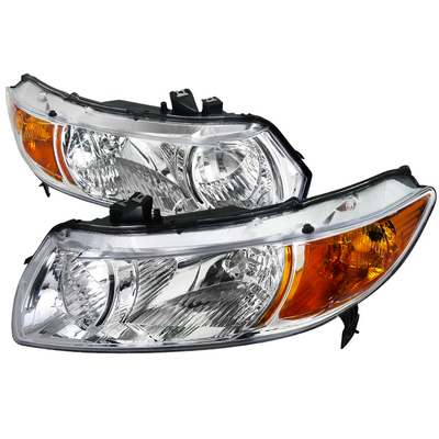 2006-10 Civic Euro Headlights Chrome Housing