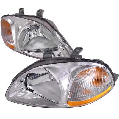 1996-98 Civic Crystal Housing Headlights Chrome