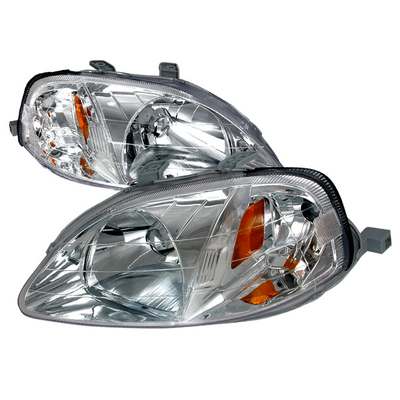 1999-00 Honda Civic Crystal Housing Headlights Chrome