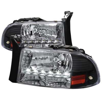 1997-04 Dodge Dakota LED Headlights, Black