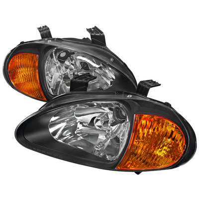 1993-97 Honda Del Sol Euro Headlights Black Housing