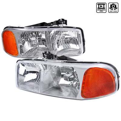 2000-06 GMC Denali Euro Headlights With Chrome Housing