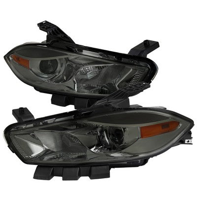 2013-16 Dodge Dart Oe Halogen Headlights With Chrome Housing And Smoked Lens