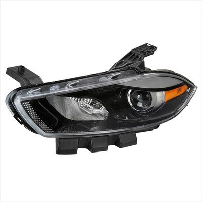2013-16 Dodge Dart Driver Side Oe Halogen Headlight With Matte Black Housing And Clear Lens - Use Stock Bulbs