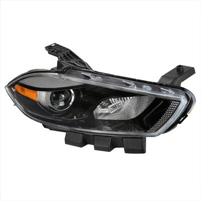 2013-16 Dodge Dart Passenger Side Oe Halogen Headlight With Matte Black Housing And Clear Lens - Use Stock Bulbs