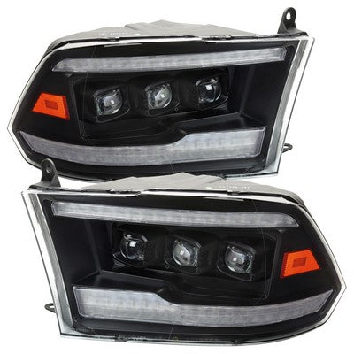 2009-19 Dodge Ram Led Projector Headlights With Matte Black Housing And Clear Lens
