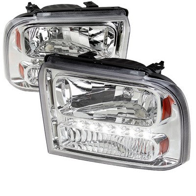 2005-07 Superduty Smoke Euro Headlights With Led