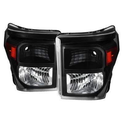 2011-16 Ford F250 Headlights- Black