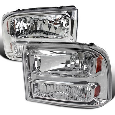 1999-04 Superduty 1 Piece Smoke Euro Headlights
