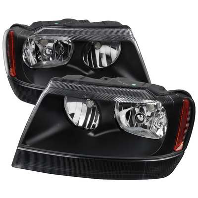 1999-04 Jeep Cherokee Headlights- Black