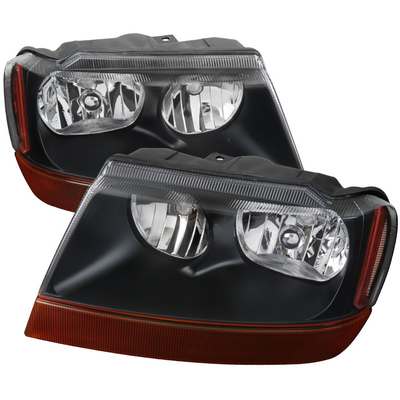 1999-04 Jeep Cherokee Headlights- Black V2