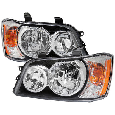 2001-03 Toyota Highlander Headlights With Chrome Housing And Clear Lens - No Bulbs Included