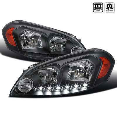 2006-13 Chevrolet Impala Black Euro Headlights